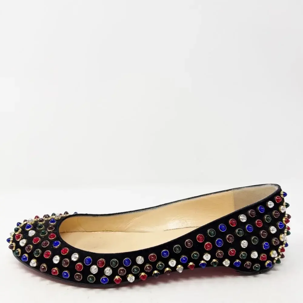 Christian Louboutin Multicolor Spike Stud Ballet Flats Womens Size EU 37.5